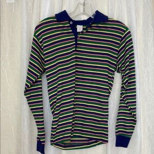 Vibrant Striped Long Sleeve Polo